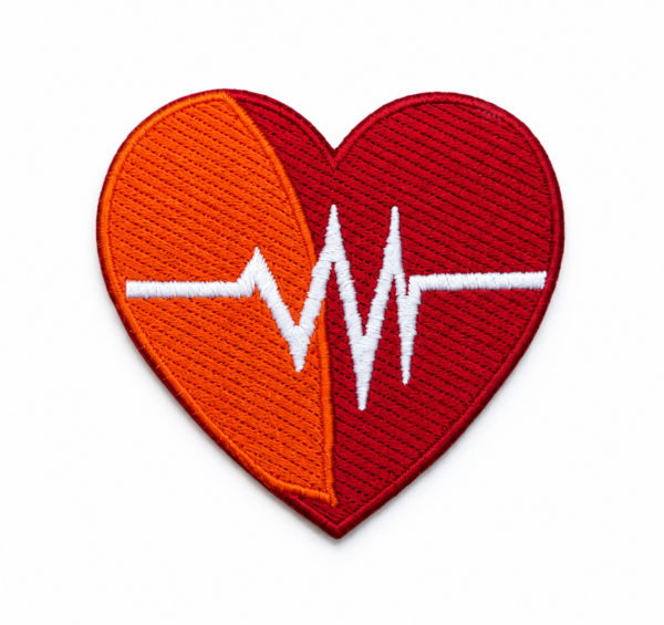 Heartbeat Heart Iron On Patch